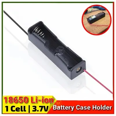 Picture of 3pcs 18650 Battery Storage Box Case DIY 1Slot Way Batteries Clip Holder Container With Wire Lead Pin Z2 for DIY Power Bank TP4056 board Black