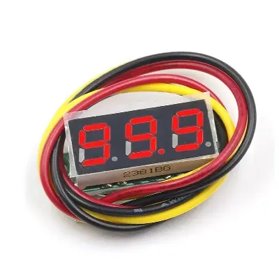 Picture of Mini Digital DC Voltmeter Meter Volt Tester Detector Monitor 2 Wire 3 Bit Red LED tube for DC UPS IPS Battery Tester ATS etc Red