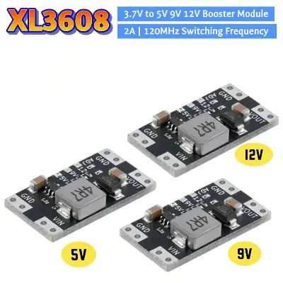 Picture of XL3608 5V 9V 12V 2A Mini DC-DC Step Up

Boost Switching Power Supply Module Switch

Board 2.5V-11.5V Input Voltage using DC UPS Can Run Onu Router XVR 