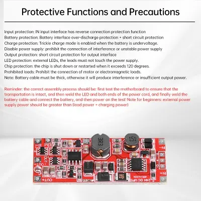 Picture of DC 12V/15V 24W 1A UPS Power Supply Module Uninterruptible Power Control Board 2S V4.0CN Charging Step Up Protection Module Multicolor