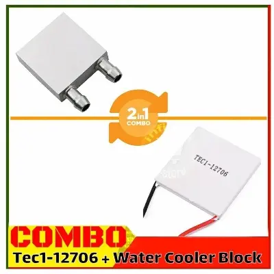 Picture of Tec1-12706 + Water Cooler Block combo Semiconductor Freezer Cooler Peltier refrigerator replace Tec1-12715 