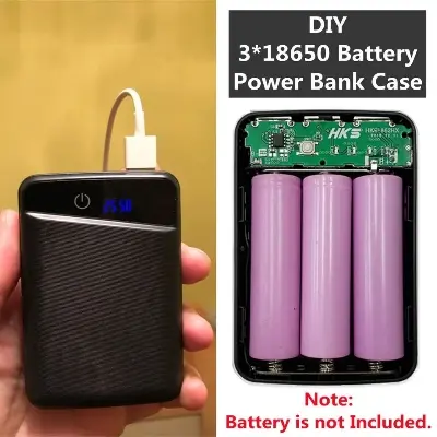 Picture of DIY Battery Charger Box for 3x18650 Power Bank Casing with Circuit 5V 1A 3xUSB Output 1xCharging Port without Battery for Mobile Phone Charging 5V USB LED etc 