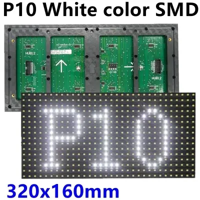 Picture of P10 Outdoor White LED module DIP 32*16 Pixel 320*160mm for Single color LED display Scrolling message led sign 16 x 32 using Controller HD-U6A White