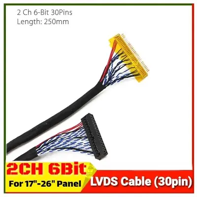 Picture of LVDS Cable 2CH 8Bit 6Bit 30Pin Left Power for 1440x900 1920x1080 
