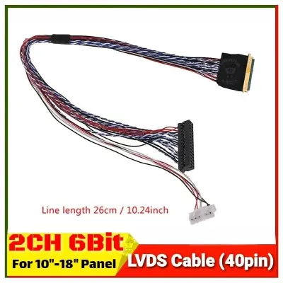 Picture of LVDS Cable 2ch 6bit I-PEX 20455-040E 40 Pins Pitch 0.5mm for 1280x800 1440x900 1920x1080 Resolutions LED Backlight Panel 3.3V Only Support 40 pin Laptop Display 