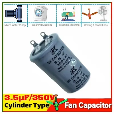 Picture of 2.5 uF 3.5 uF 350V AC Start Run Axial Metallized Polypropylene Film Capacitor  for micro water pump, cleaning machine 