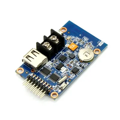 Picture of HD-WF1 WiFi+ USB asynchronous 7 color led control card 40K Point 32x1280 16x1280 pixels for P5 P6 P10 P12 Color 32x32 32x16 display led sign controller with 2x hub75 port using 5V 5A Power Supply Red
