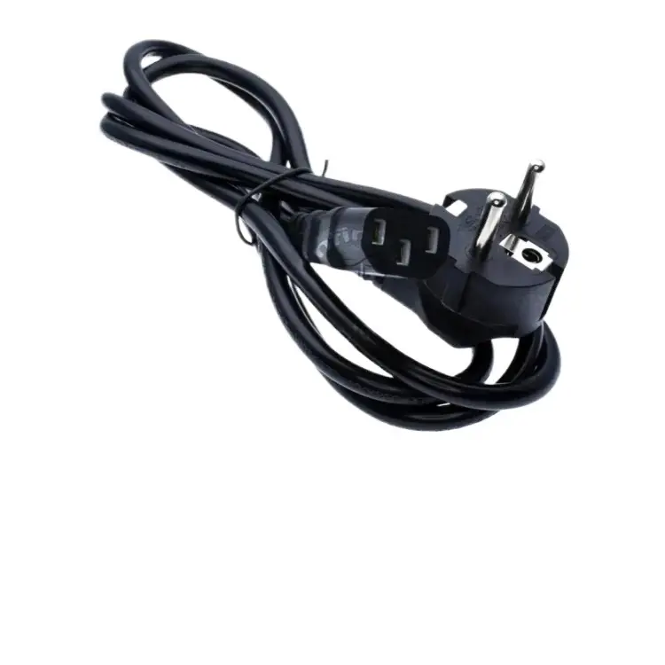 Picture of AC Power Cable EU 3 Pronged 2 pin Plug For Computer CPU Rice Cooker Photocopy, Projector, Adapter Power Cord 1M 
