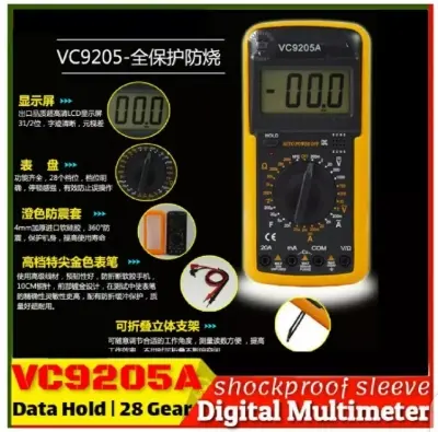 Picture of 9205A Digital Multimeter  Volts Amps Resistors Ohms Transisor Tester VC-9205A
