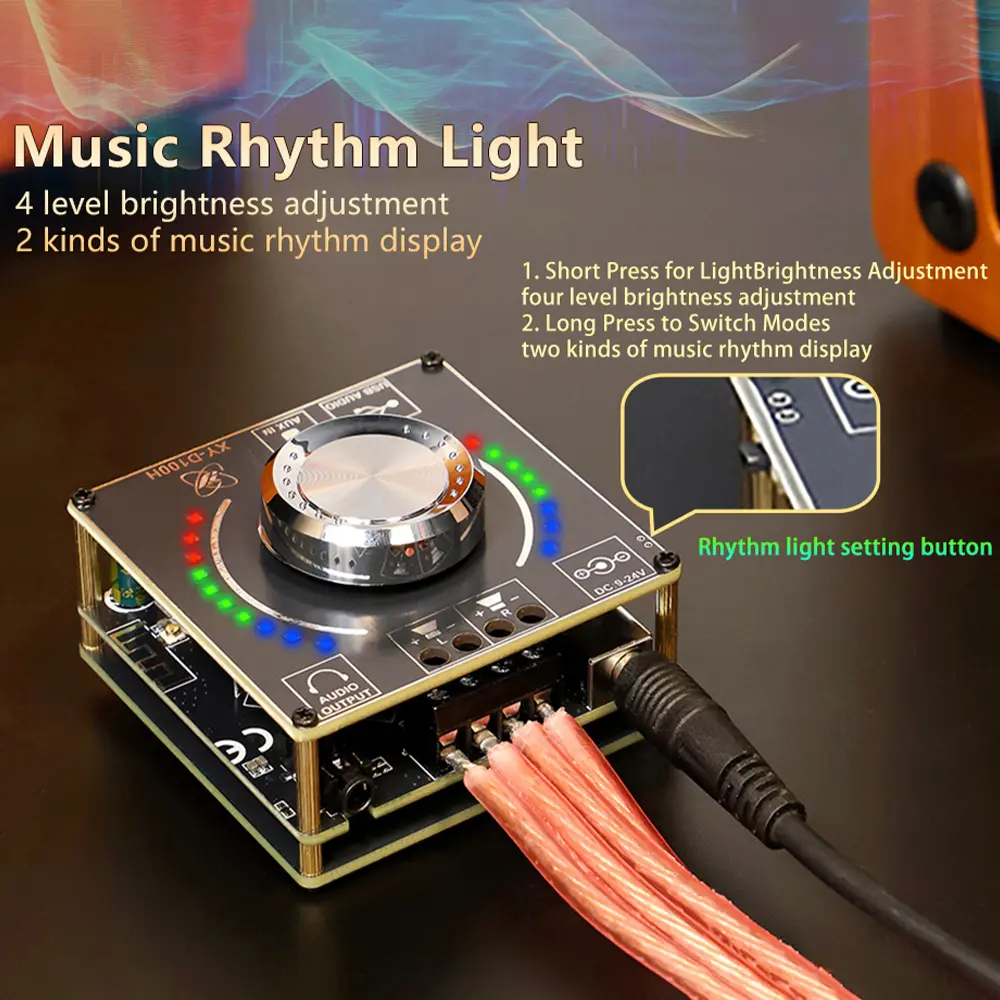 Picture of XY-D100H Hifi Level 100W+100W Stereo Bluetooth Digital Amplifier Board Tpa3116 Module Power Amplifier Board Supports App Similar ZK-MT21 ZK-502L ZK-502MT ZK-TB21 Black