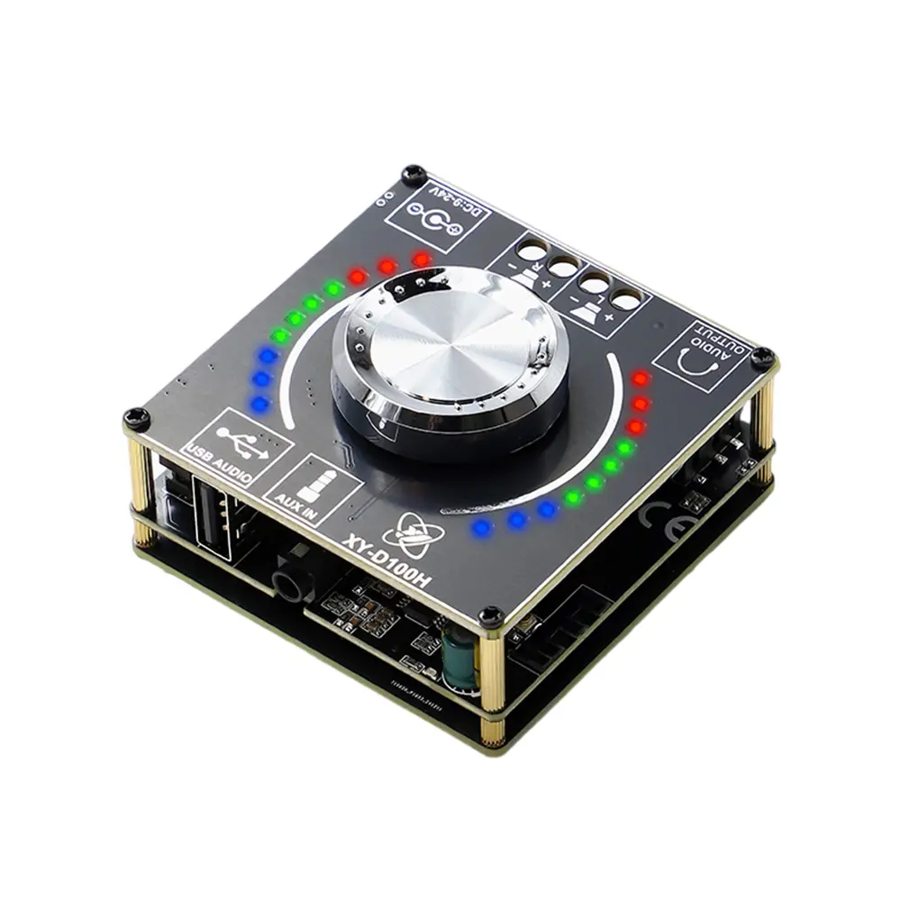 Picture of XY-D100H Hifi Level 100W+100W Stereo Bluetooth Digital Amplifier Board Tpa3116 Module Power Amplifier Board Supports App Similar ZK-MT21 ZK-502L ZK-502MT ZK-TB21 Black