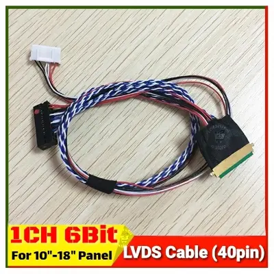 Picture of LVDS Cable 1ch 6bit I-PEX 20455-040E 40 Pins Pitch 0.5mm for 10.1 - 15.6 inchs 1366x768 Resolutions LED Backlight Panel 3.3V support T.V56.03 CV56XL-L DS-V59 S368L1.5 Android TV Board 