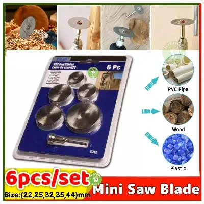 Picture of Mini Circular Saw Blade Set HSS Cutting Disc Rotary Diamond Saw Blade Silver Cutting Discs Tool Accessories Compatialble for Shank For Dremel Drill Fit Rotary Tool- Wood Plastic Aluminum 