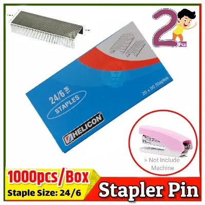Picture of 2 pcs Helicon Staples 24/6 stapler pins size 27mm 1000pcs /box School office stationery 1box Stapler Pin