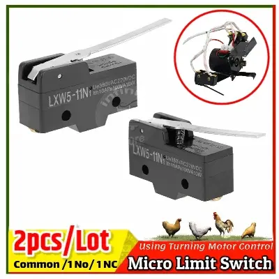 Picture of Micro Limit Switch with Long lever LXW5 -11N1 Z-15GW2-B Control for egg turning motor 2pcs Black