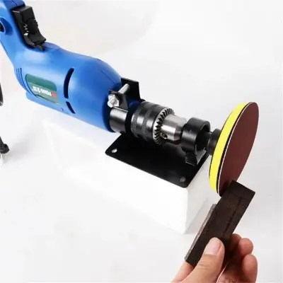 Picture of Electric Hand Drill Cutting with polish pad wrench polishing grinding seat stand holder set machine bracket rod bar - Innovative Design Black