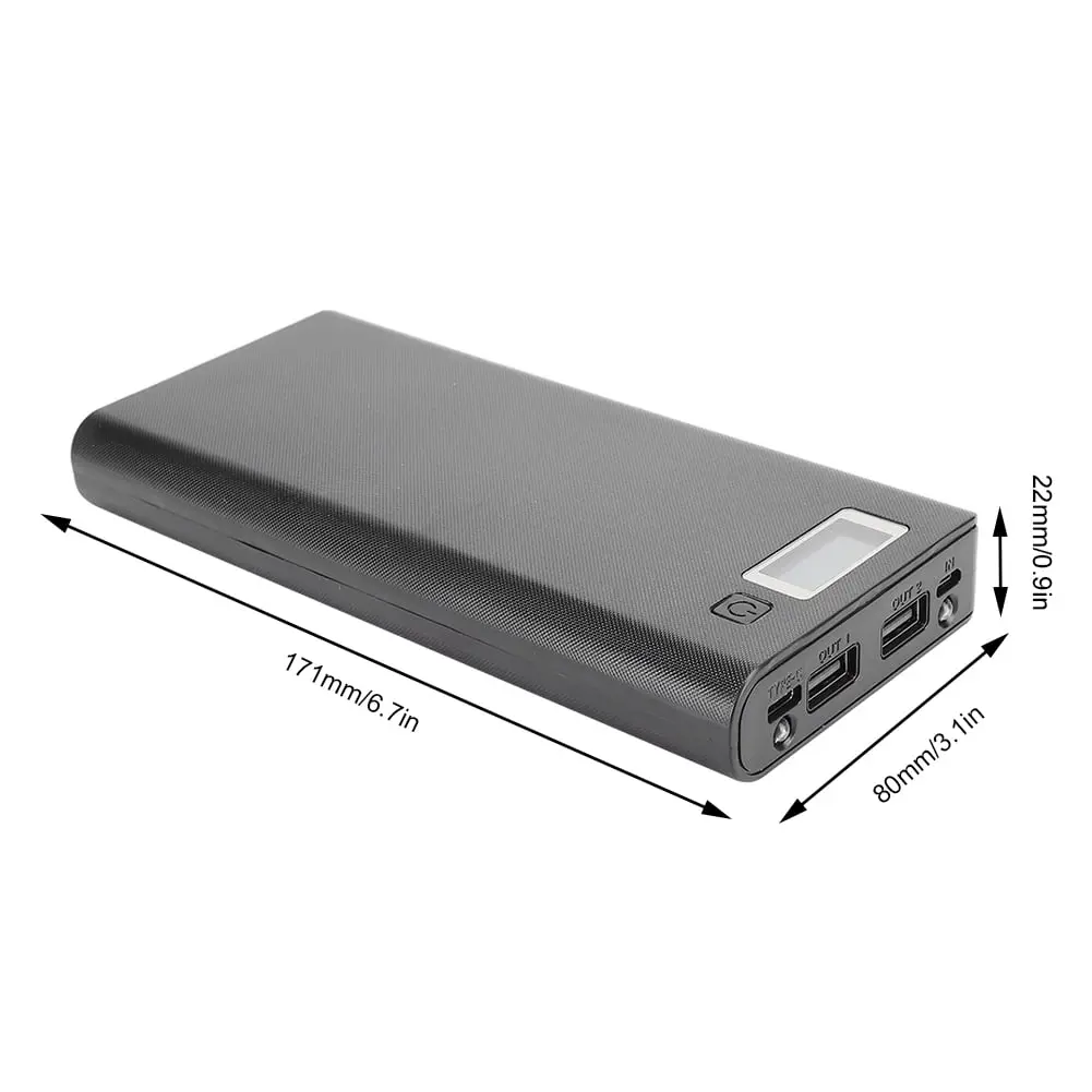 Picture of Power Bank Casing with Digital LCD Display Circuit 5V 2A 2xUSB Output 2xCharging Port without Battery for Mobile Phone Charging 5V USB LED etc DIY Battery Charger Box for 8x18650 Random Color