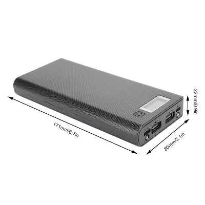 Picture of Power Bank Casing with Digital LCD Display Circuit 5V 2A 2xUSB Output 2xCharging Port without Battery for Mobile Phone Charging 5V USB LED etc DIY Battery Charger Box for 8x18650 Random Color