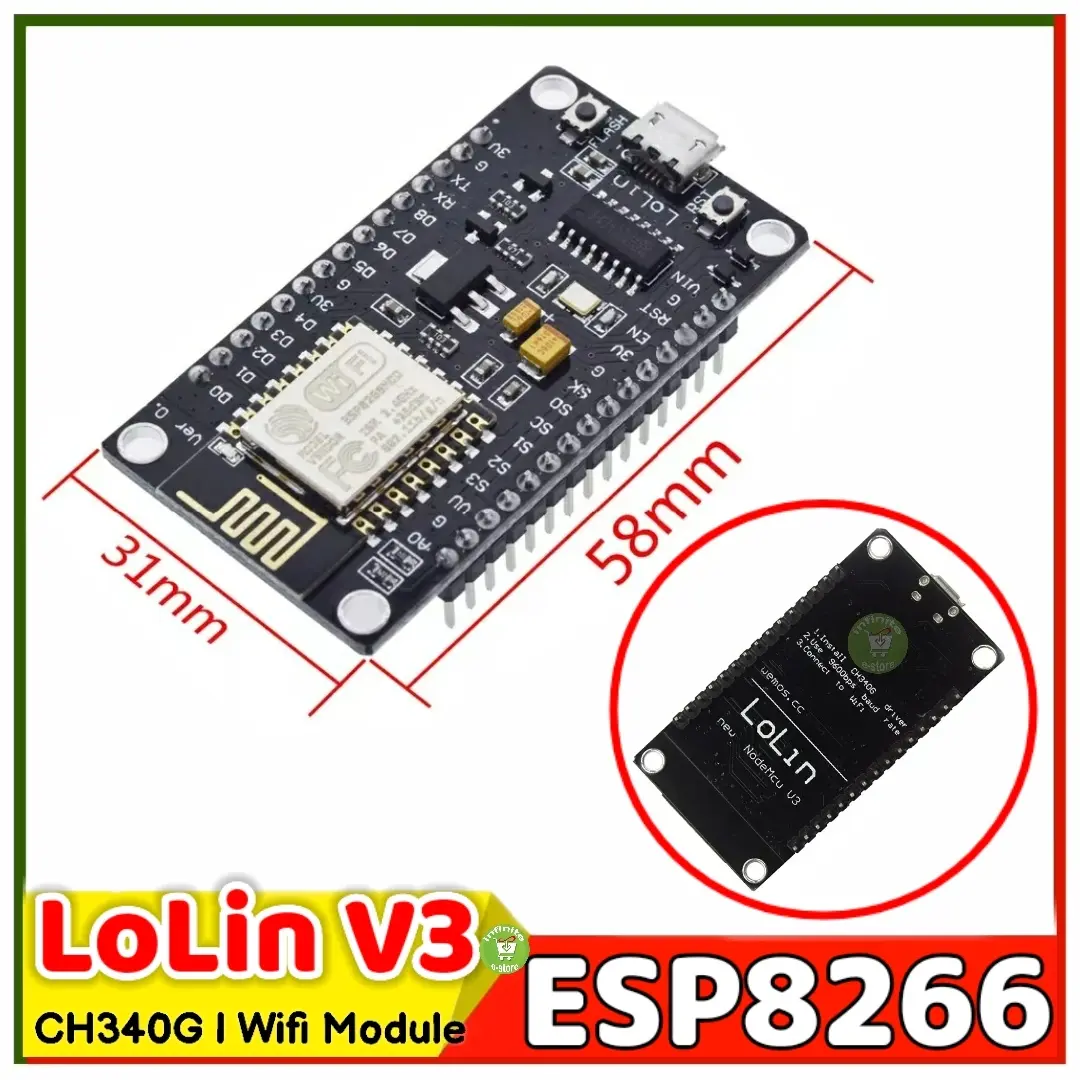 Picture of ESP8266 NodeMcu LoLin V3 Development Board For Smart Switch Automation Black