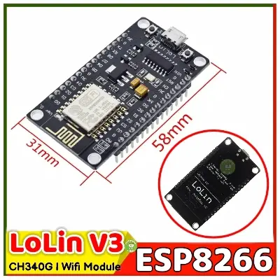 Picture of ESP8266 NodeMcu LoLin V3 Development Board For Smart Switch Automation Black