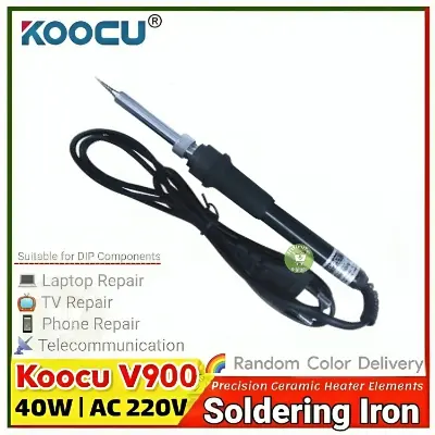 Picture of Koocu V900 Black Precision Professional Ceramic Heater Element Soldering Welding Iron for Mobile Phone TV Computer and all kinds of Electronics Product Repair replace Koocu V900C 908 Blue 40W