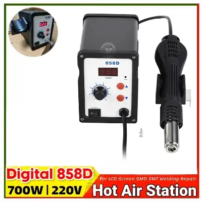 Picture of 858D SMD Brushless Heat Gun Hot Air Rework Soldering Station 700W 220V Multifunction SMD/SMT Rework station with LED Temperature Display replace BK-858A 878D 878D+ 