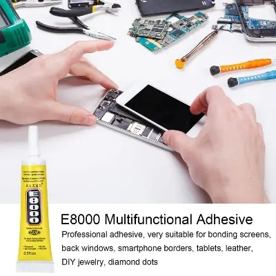 Picture of Stronger Glue E8000 / Super Liquid Glue Black Sealant Adhesive For Phone Touch Screen Frame Repair Diy Jewelry Set Repair Tools Similar E-8000 T-7000 