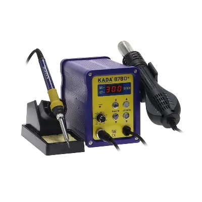 Picture of Digital SMD Rework Station with LED Display  878D+ 2 in1 Brushless Heat Gun + Soldering Iron 750W 220V Multifunction Welding Repair Tools Adjustable Heat Air Supply & Temperature 878D+