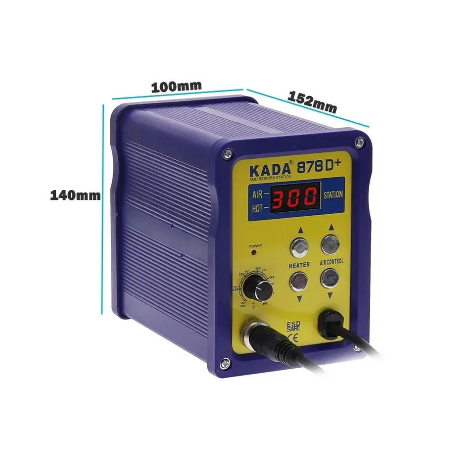 Picture of Digital SMD Rework Station with LED Display  878D+ 2 in1 Brushless Heat Gun + Soldering Iron 750W 220V Multifunction Welding Repair Tools Adjustable Heat Air Supply & Temperature 878D+