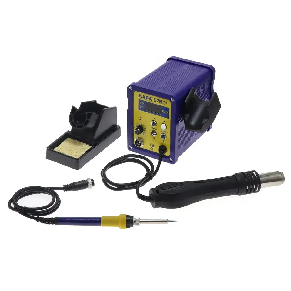 Picture of Digital SMD Rework Station with LED Display  878D+ 2 in1 Brushless Heat Gun + Soldering Iron 750W 220V Multifunction Welding Repair Tools Adjustable Heat Air Supply & Temperature 878D+