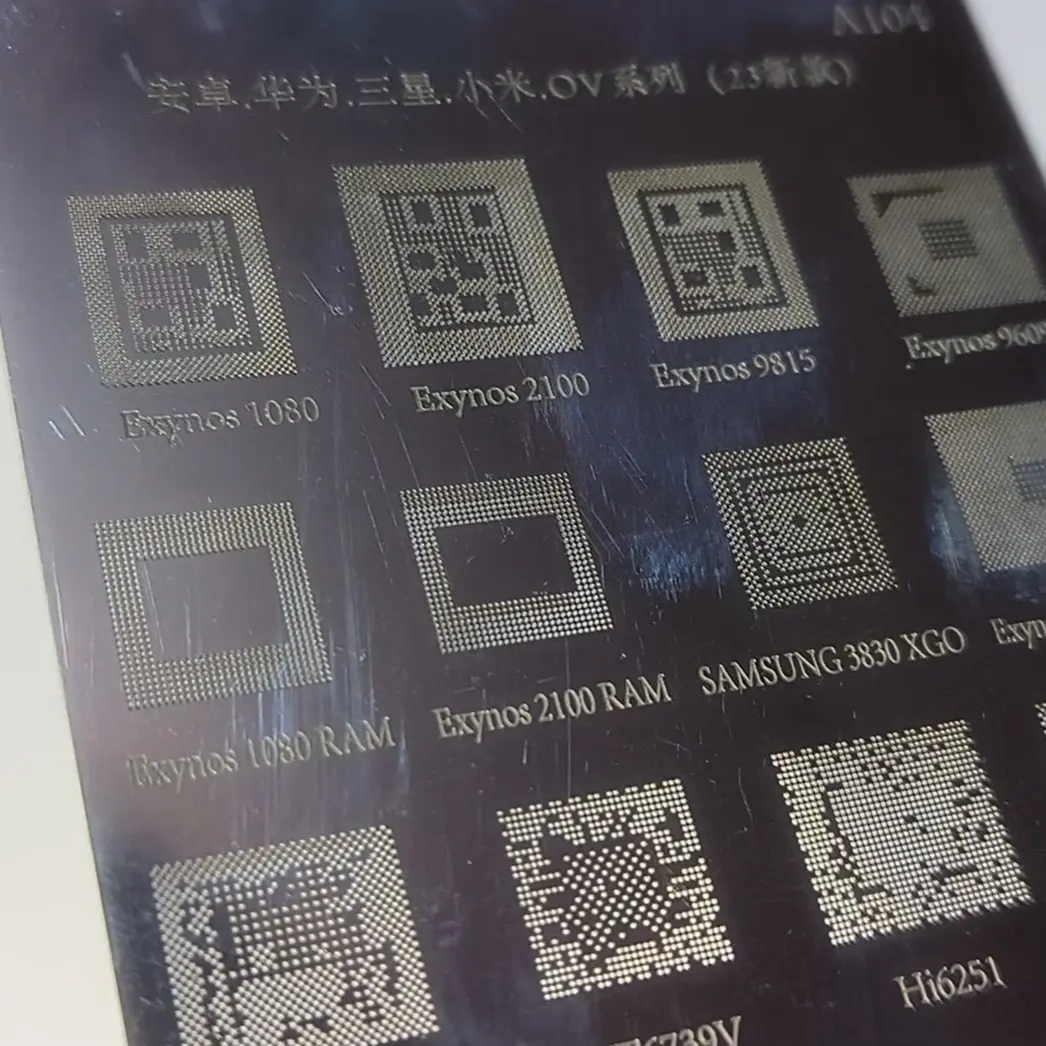 Picture of Bga Stencil A104 For Android Mtk Msm OV Samsung Huawei Xiaomi Ipad Cpu Ram Pm Power Ic Reball - Soldering Iron 