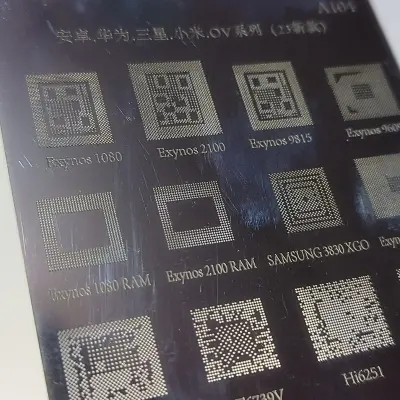 Picture of Bga Stencil A104 For Android Mtk Msm OV Samsung Huawei Xiaomi Ipad Cpu Ram Pm Power Ic Reball - Soldering Iron 