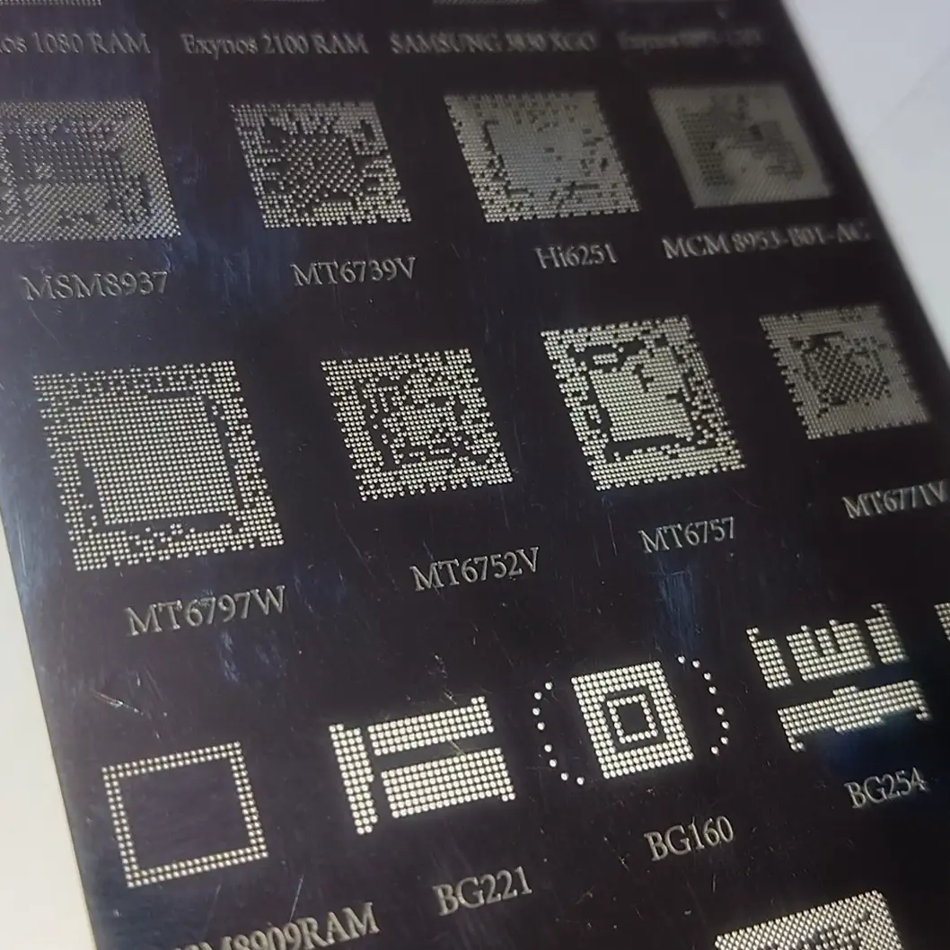 Picture of Bga Stencil A104 For Android Mtk Msm OV Samsung Huawei Xiaomi Ipad Cpu Ram Pm Power Ic Reball - Soldering Iron 