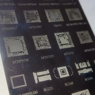 Picture of Bga Stencil A104 For Android Mtk Msm OV Samsung Huawei Xiaomi Ipad Cpu Ram Pm Power Ic Reball - Soldering Iron 