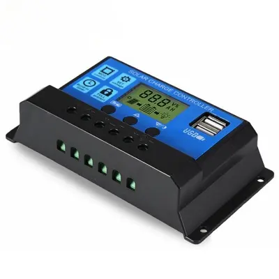 Picture of Solar Charge Controller 12V 24V Solar Panel Lcd Display Digital Pwm Charge Controller 10A Charging And Output - Solar Panel 10A LCD Solar C C