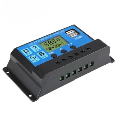 Picture of Solar Charge Controller 12V 24V Solar Panel Lcd Display Digital Pwm Charge Controller 10A Charging And Output - Solar Panel 10A LCD Solar C C