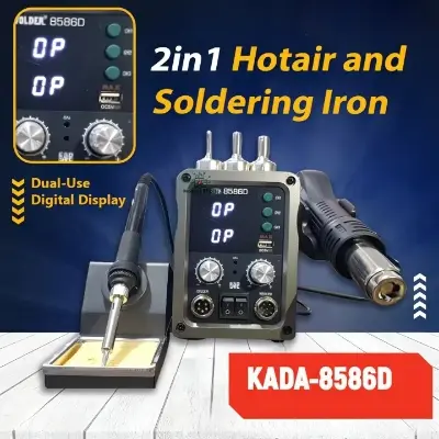 Picture of Kada 8586 Digital Rework Station 2 in 1 750W Heat_Gun and Soldering Iron Repair Mobile Laptop Telecommunication Parts & Components
Special ly moade for CPU Reballing 
