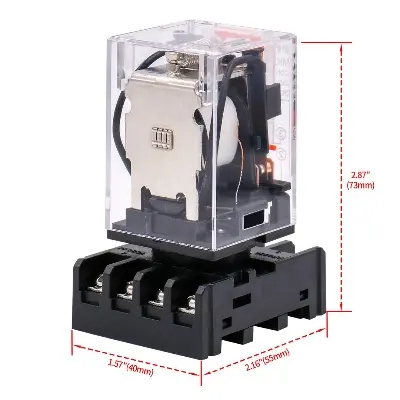 Picture of MK2P-1 10A 250V AC Mini Electromagnetic Relay with 8 Pin Round Base General Purpose Relay Coil Voltage AC 220V 2 pole 8 Pin Round Use for Household and Industrial Replace Finder Relay 