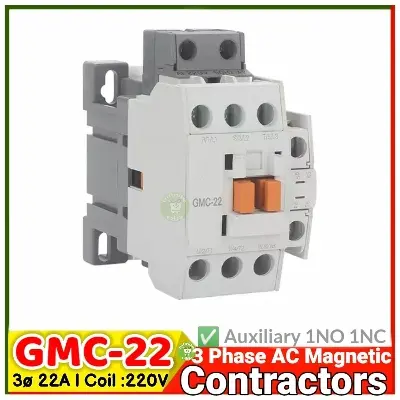 Picture of AC Magnetic Contactors GMC-22 GMC-40 3P AC 440V Copper coil Voltage AC 220V single phase for Industrial use replace Finder Relay 