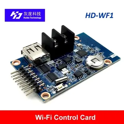 Picture of P6 RGB 7 Color LED module 32x32 Pixel + HD-WF1 WiFi Color Led Controller + 5V A Power Supply Combo Package for colorful LED Signboard Text Animation Effect Scrolling message Digital Clock 
