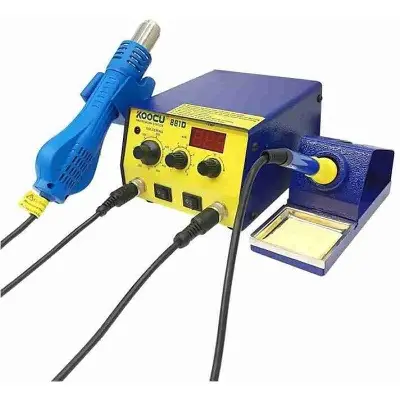 Picture of 2 in1 Brushless Heat Gun + Soldering Iron Digital SMD Rework Station with LED Display 750W 220V Multifunction Welding Repair Tools Adjustable Heat Air Supply & Temperature replace BK-858A 858D YG8586 