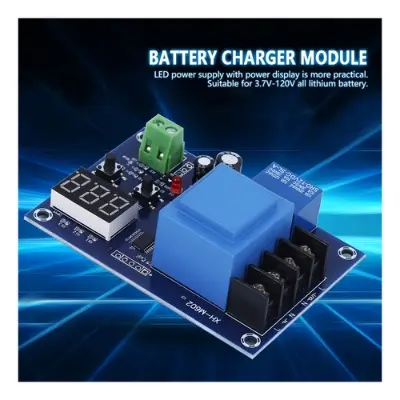 Picture of HW-631 Digital Control Battery Charging Control Module AC 220V Lithium Storage Battery Switch Protection Board for 3.7V to 120V DC Blue