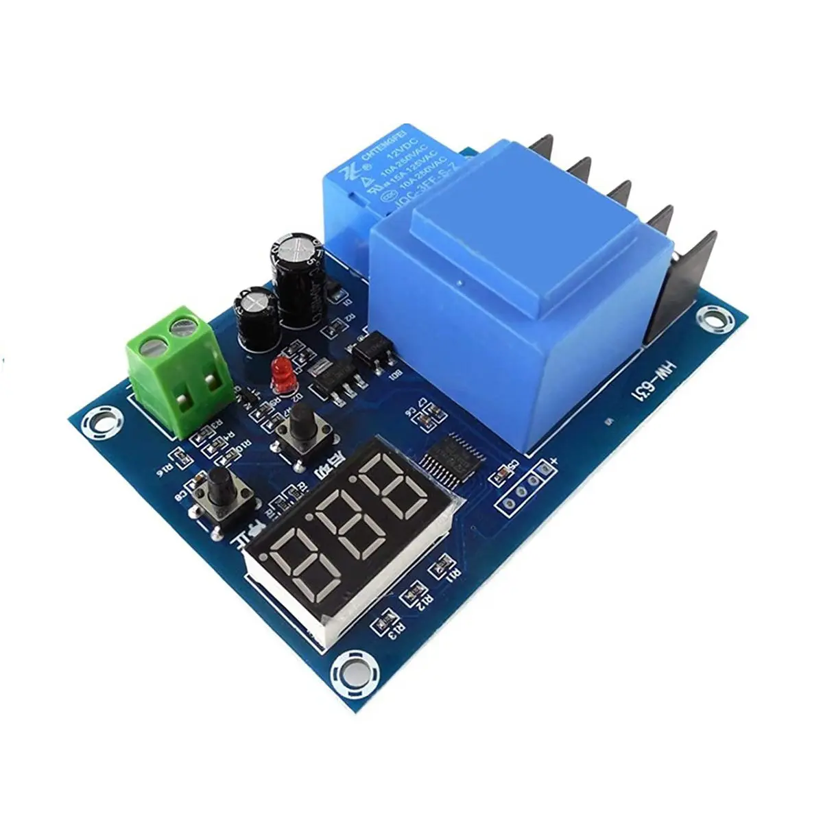 Picture of HW-631 Digital Control Battery Charging Control Module AC 220V Lithium Storage Battery Switch Protection Board for 3.7V to 120V DC Blue