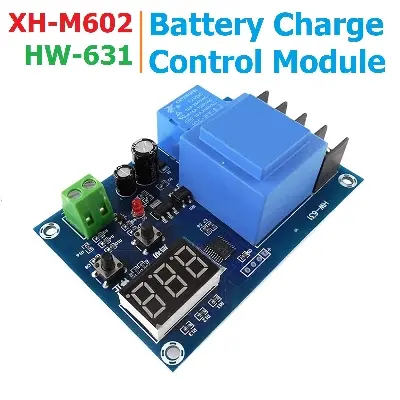 Picture of HW-631 Digital Control Battery Charging Control Module AC 220V Lithium Storage Battery Switch Protection Board for 3.7V to 120V DC Blue