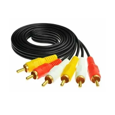 Picture of Coaxial 3RCA To 3RCA Audio Video AV Cable Wire Cord For Laptop DVD TV MP5Speaker System Audio Video System 