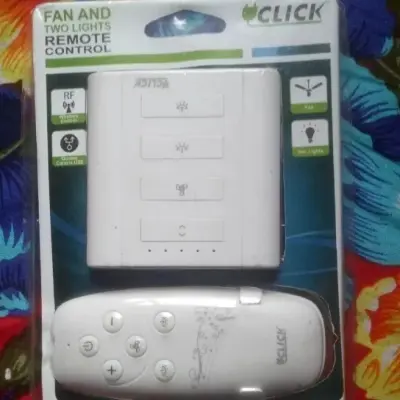 Picture of Click Remote Control Light Fan Switch 1 Fan ON OFF with Speed Control & 2 Light ON OFF RF Remote Control + Manual Switch 
