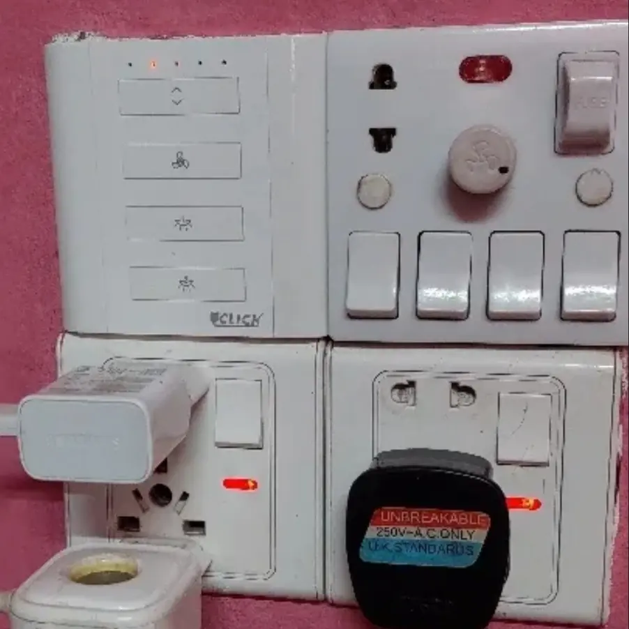 Picture of Click Remote Control Light Fan Switch 1 Fan ON OFF with Speed Control & 2 Light ON OFF RF Remote Control + Manual Switch 