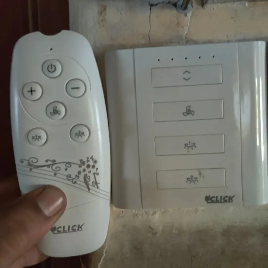 Picture of Click Remote Control Light Fan Switch 1 Fan ON OFF with Speed Control & 2 Light ON OFF RF Remote Control + Manual Switch 