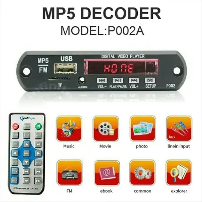 Picture of MP5 Player Audio HD Video Player Module With IR Remote Control Support MP4 MP3 FM USB TF Card Remote Control 5V Video Card Equivalent MP3 FM Module FM + Mp5 + Mp3