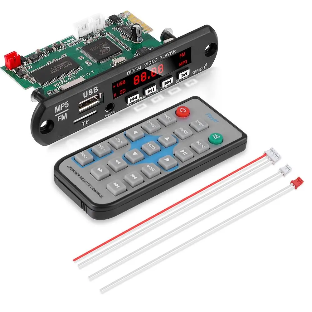 Picture of MP5 Player Audio HD Video Player Module With IR Remote Control Support MP4 MP3 FM USB TF Card Remote Control 5V Video Card Equivalent MP3 FM Module FM + Mp5 + Mp3
